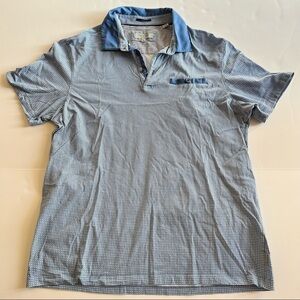 Men's Ted Baker London T-shirt Pocket Polo In Geometric Blue & White Print Sz 5
